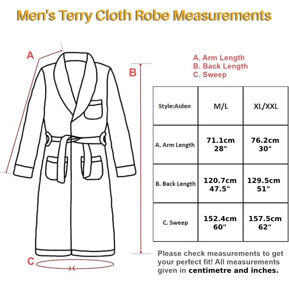 Mens Terry Cloth Robe (Black)