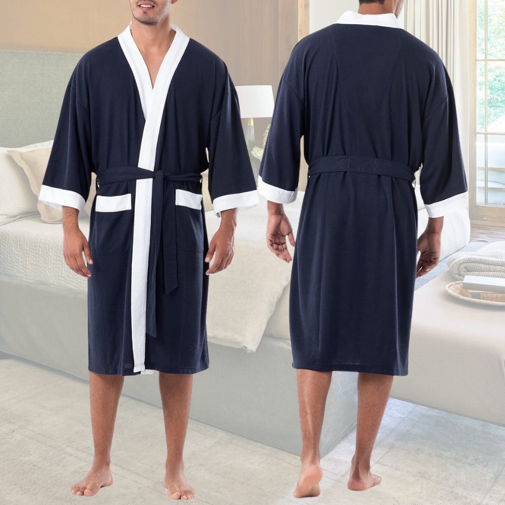 Waffle Bath Robe (Heather Charcoal): image 4