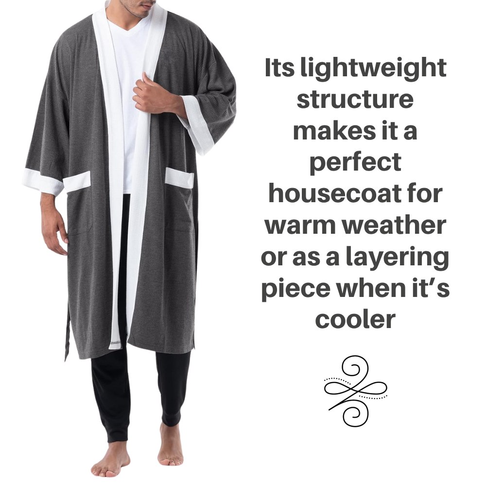 Waffle Bath Robe (Heather Charcoal): image 6